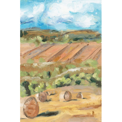 " Hay Bales I " by Melissa Wang Painting Print