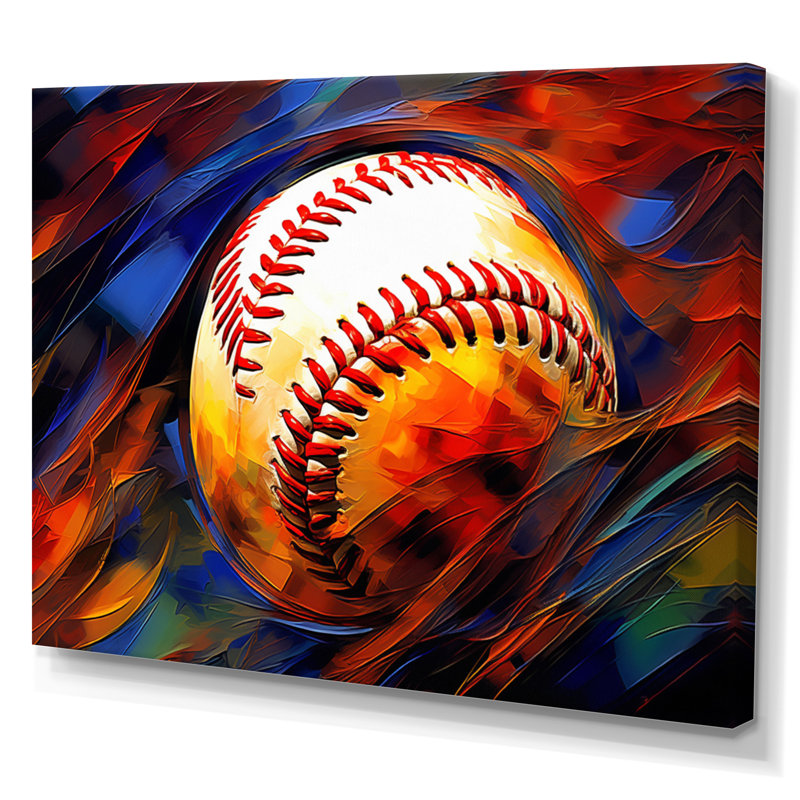 Baseball Abstract Glory II - impressions sur toile de sport, H 30 po x l 40 po x P 1,5 po, Toile tendue