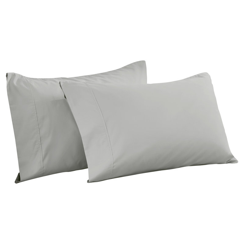 Superior 600 Thread Count Cotton Blend Sateen Solid Pillowcase Set, King, Platinum