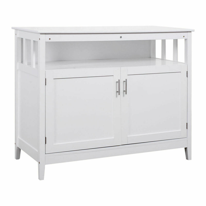 Desserte en bois massif de pin 45 po Verasha, Blanc