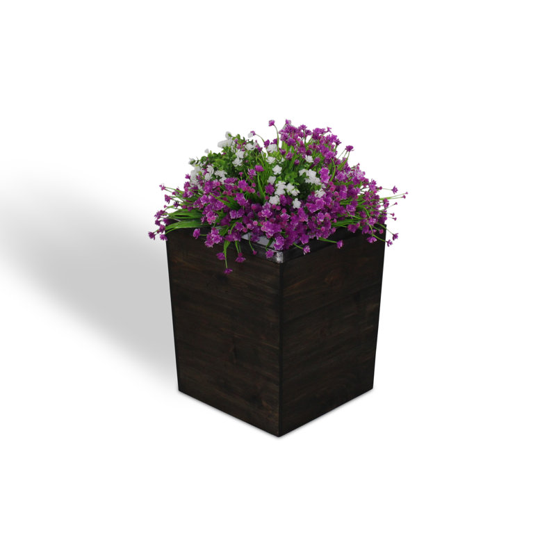Boîte à fleurs en bois Campton, H 17 po x l 14 po x P 14 po, Enduit noir