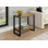 Table d'appoint, H 24 po, côté, bout, table de chevet, lampe, salon, chambre à coucher, stratifié aspect bois de manguier, métal noir, contemporain, moderne