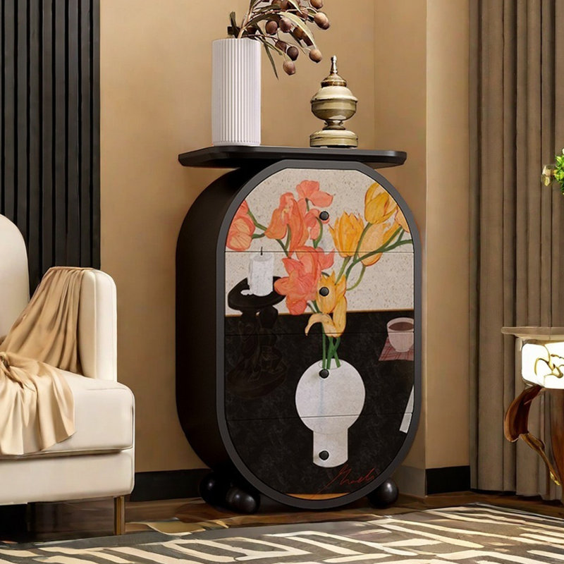 Armoire de rangement moderne à motif ovale moderne
