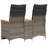  Reclining Garden Sofa Grey PE Rattan Standard For 2-Seater Sofas-557411394-557411393