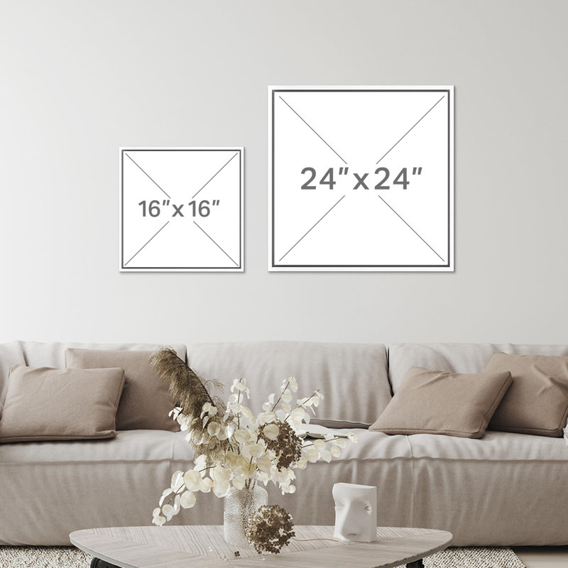 Abstrait paysage serein, paysage, illustrations, art moderne, décor minimaliste relaxant / calme, Cadre flottant blanc