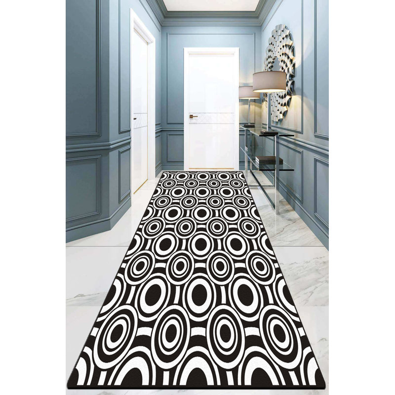 Luxurious Hall Carpet, 3.3 x 4.9 Feet, 100% Polyester, 0.4 in Pile Height | Antibacterial, Non-Slip Underside, Machine Washable | Perfect for Entryways & Living Rooms, Durable & Easy to Maintain