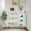 Range-chaussures blanc avec 4 portes et 1 tiroir, grand espace de rangement