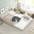 Queen Size Upholstered Platform Bed with USB Ports & Twin Trundle, Linen Fabric, Beige-118661074
