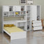 Lit plateforme moderne avec bureau, armoire, armoires et tiroirs pour un rangement maximal-504051217