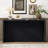 Acacia Wood Veneer Entryway Table with Wavy Design – Simple Hallway, Foyer & Living Room Console-117612692