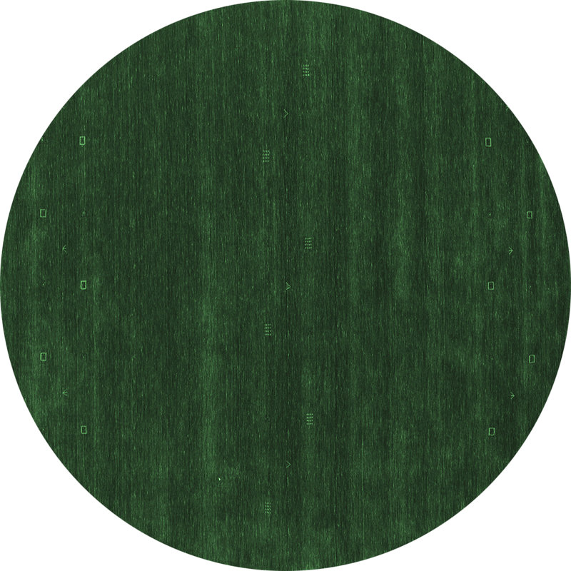 Tapis contemporains vert émeraude lavable à la machine Contemporary, Rond 5 pi