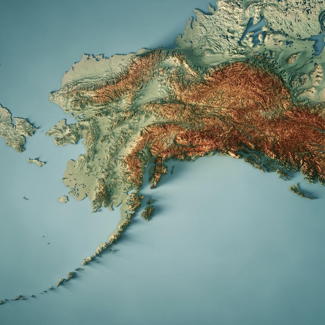 Alaska State 3d render