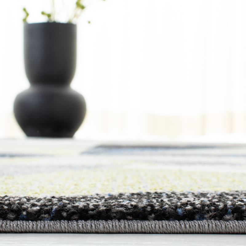 Tapis à motif abstrait Mihrije Porcello, Tapis de couloir 2 pi 3 po x 8 pi