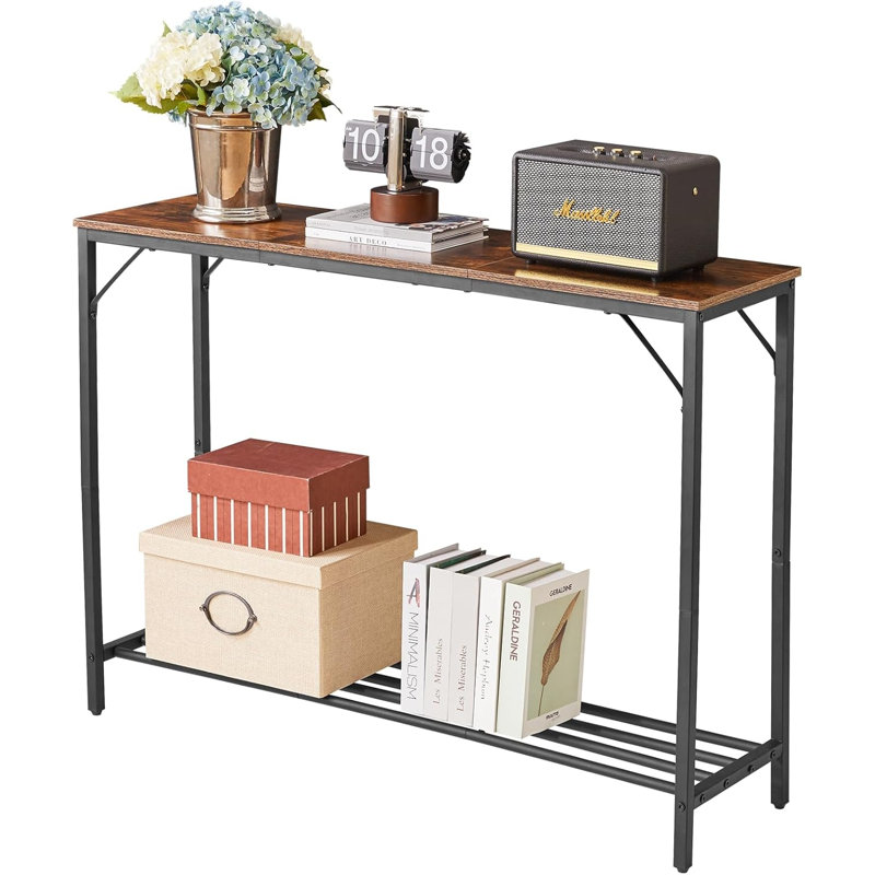 Naam 42.13'' Console Table, Black, Rustic Brown