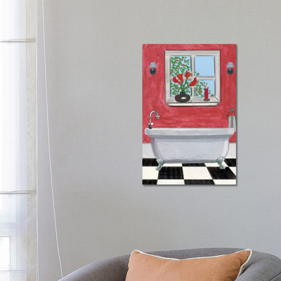 Red Bathroom I by Martin James - Wrapped Canvas Gallery-Wrapped Canvas Giclée