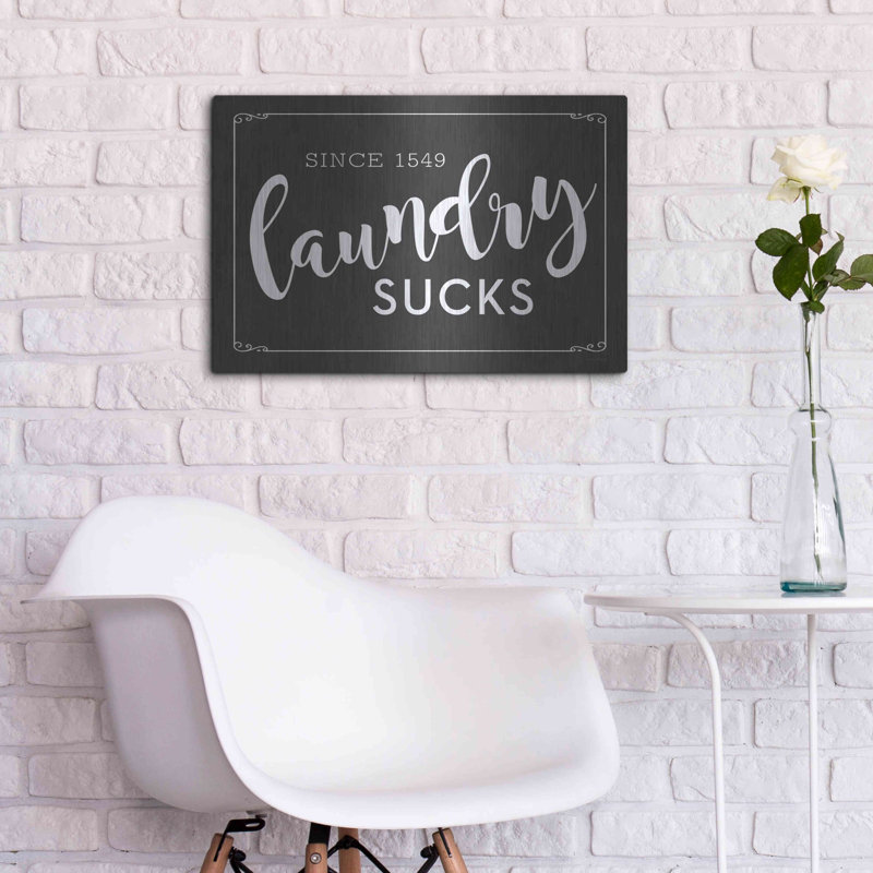 Laundry Sucks' by Lettered & Lined, Metal Wall Art, 16" H x 24" W