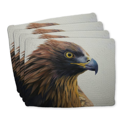 Ensemble de 4 napperons en polyester tressé - Aigle à tête brune