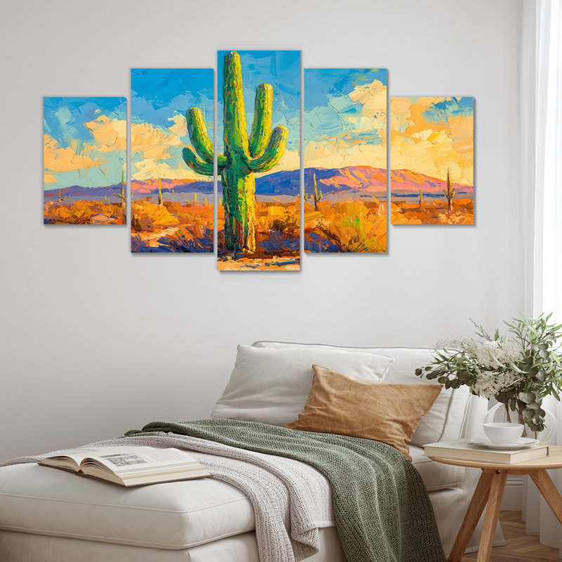 Saguaro dans la lumière II - art mural floral cactus - décoration murale traditionnelle