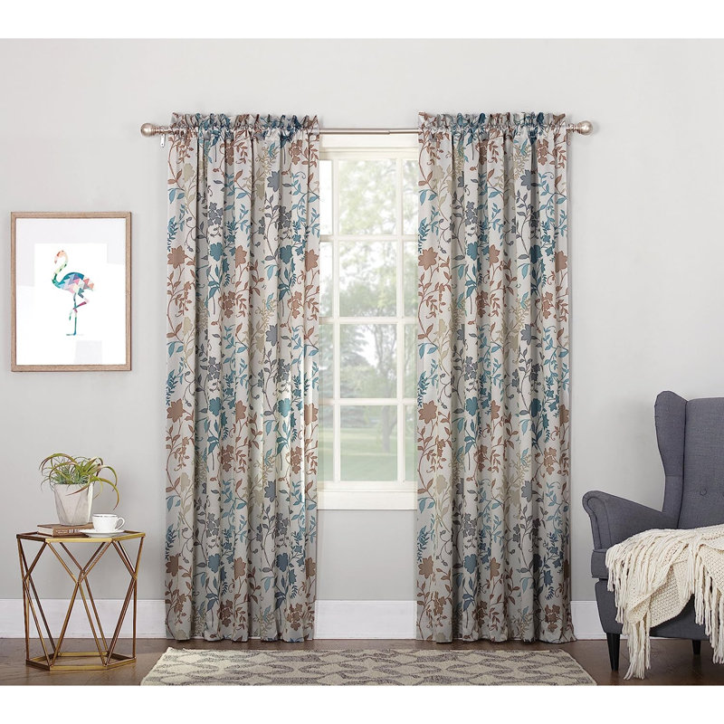 Kenayah Semi Sheer Curtain Single Panel, 54" W x 63" L