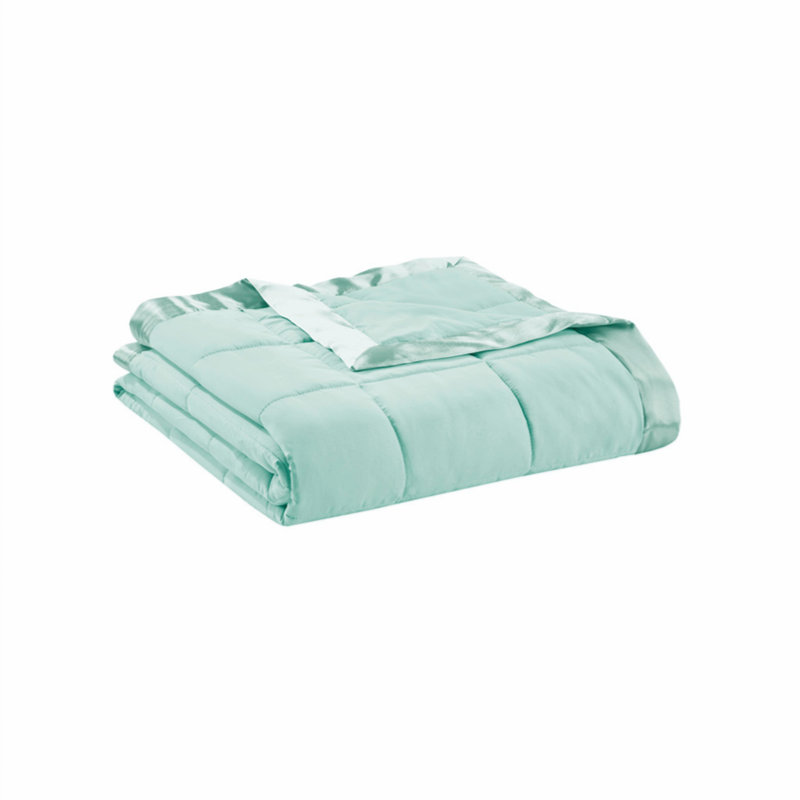 Twin Green Down Alternative Blanket with Satin Trim