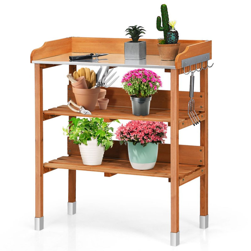 Achazia Fir Wood Potting Bench