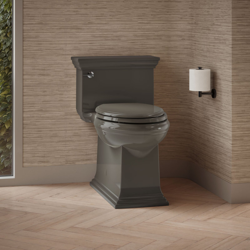 Memoirs Stately Comfort Height 1.28 gpf One-piece Compact Elongated Toilet, Thunder Gray