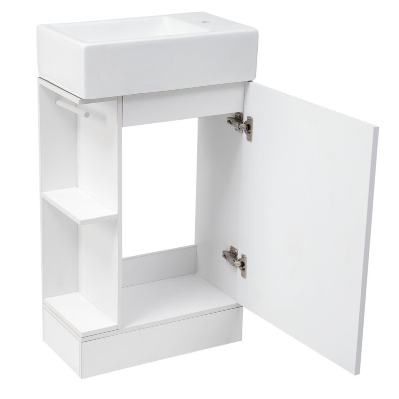 Meuble-lavabo 18,6 po avec lavabo, Blanc