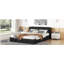 Grand lit plateforme tapissier, noir-129460313