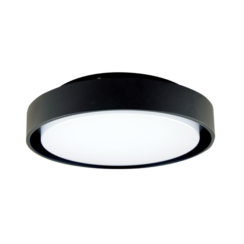 Pillay Black 25cm H Integrated LED Outdoor Bulkhead Light, 4000K