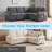Modular Corduroy L-Shaped 3-in-1 Sleeper Sofa Bed with Storage, Light Grey-1034096555