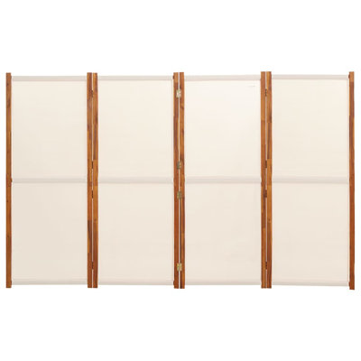 4-Panel Room Divider Cream White 110.2 x 70.9 in Folding Privacy Screen Decorative Partition