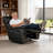 Modern 38.5" Wide Leather Match Manual Recliner Chair-398782707