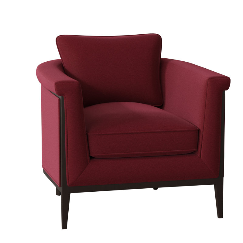Fauteuil demi-tonneau Chalice, Rouge Margaret, Noyer américain
