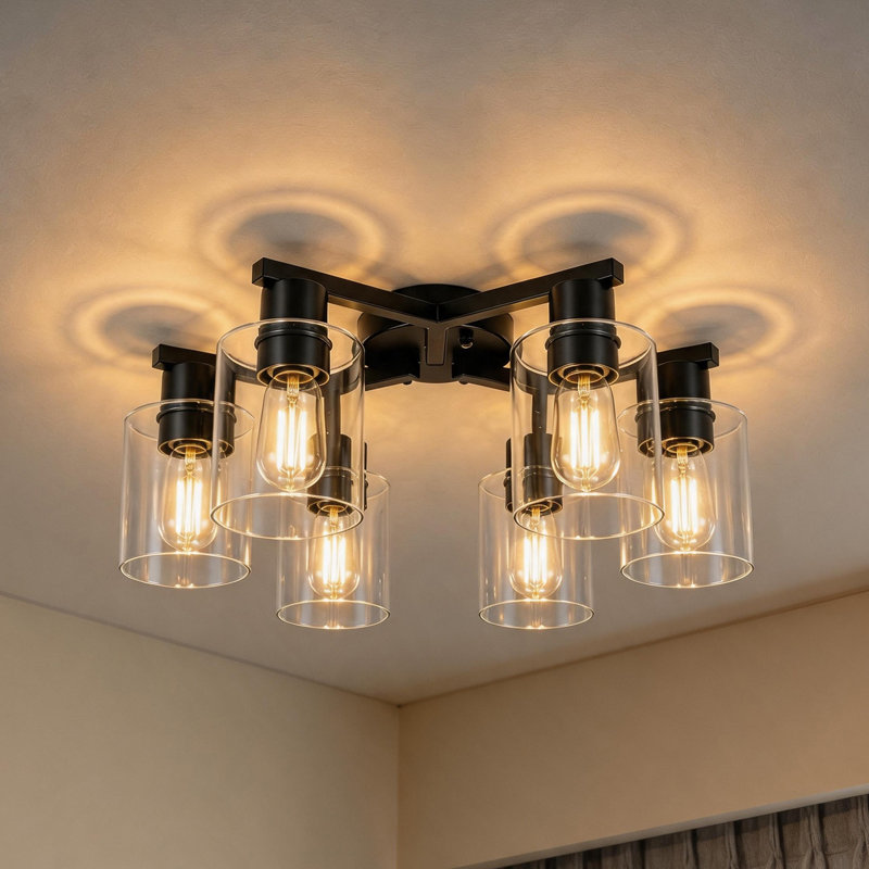 Plafonnier encastré à 5 lumières 18,9 po (l) 18,9 po