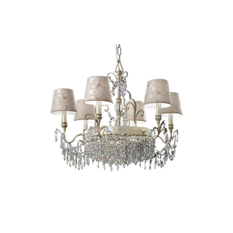Lustre suspendu Glassey, Nickel mat, Fumée, 52" Diameter x 46" Height