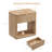 Fluted Nightstand Set of 2 With Faux Marble Top & 2" Thick Panels, 3-Sided Fluted Bedside Table Round Corner-1164591878-1164591876