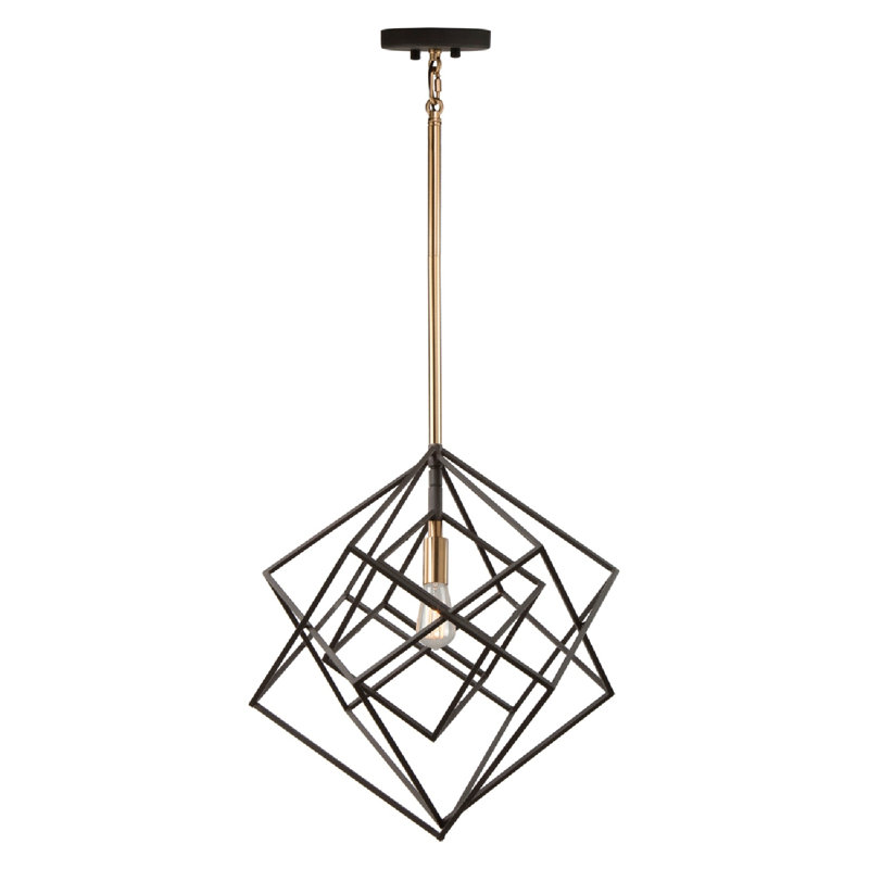 Luminaire suspendu géométrique 1 lumière Artistry, Or