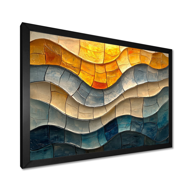 «Waves», art mural pour le salon fauvisme, H 34 po x l 44 po, Reproduction encadrée d'une seule photo, Noir
