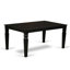 Ensemble de table de salle à manger 5 pièces moderne comprenant une table rectangulaire en bois avec feuille papillon et 4 chaises de cuisine, noir-24818090-49667120