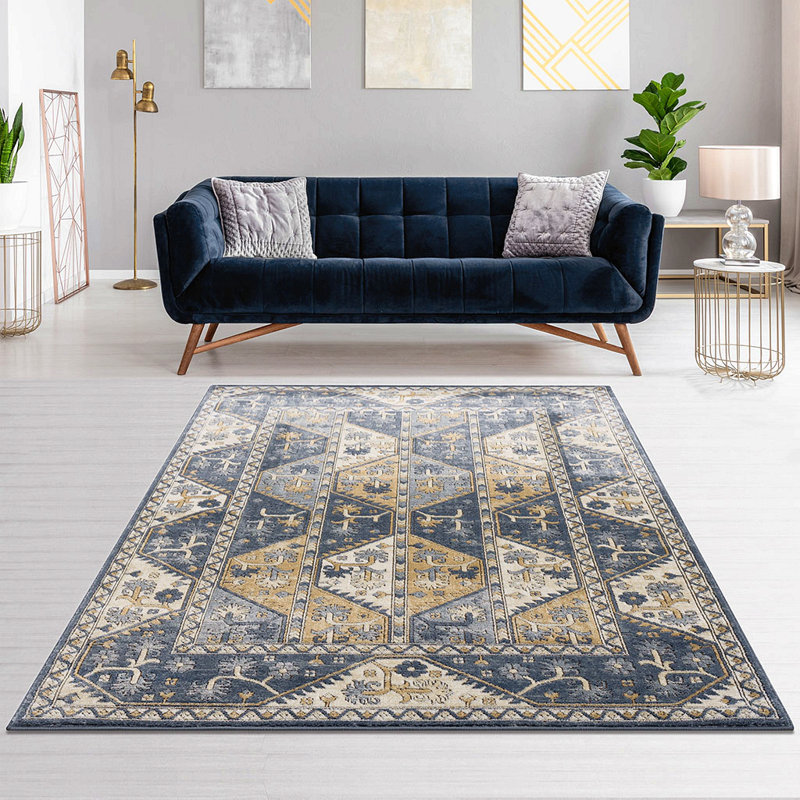 Tiled Border Area Rug