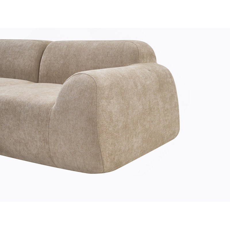 Très grand canapé modulaire courbé en velours avec méridienne en forme de L, canapé modulaire en mousse à mémoire de forme pour le salon, aucun assemblage requis