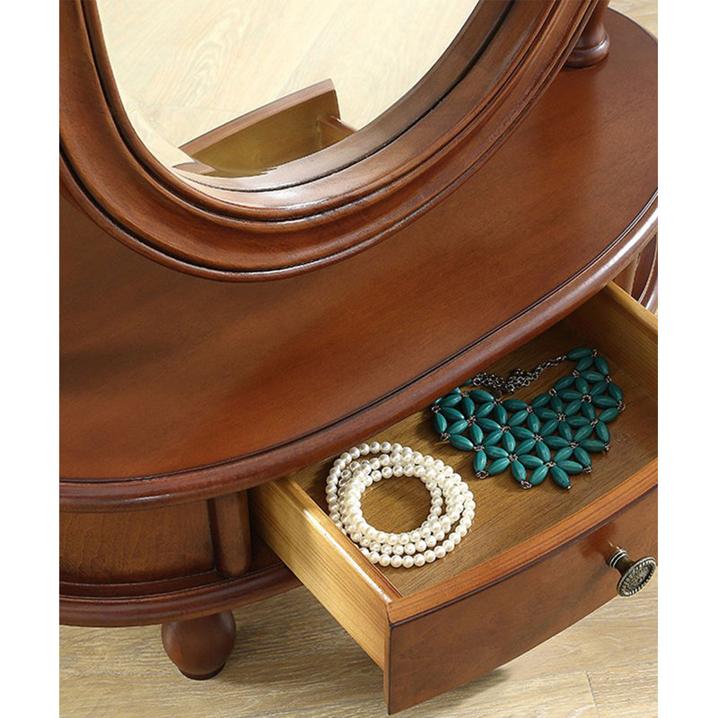 Miroir ovale en bois massif