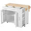 Îlot de cuisine 46 po avec 3 niveaux d'armoire coulissante, chariot de cuisine roulant avec abattant, chariot de rangement de cuisine avec porte-serviettes, 2 tiroirs et 1 armoire, blanc-1123325870