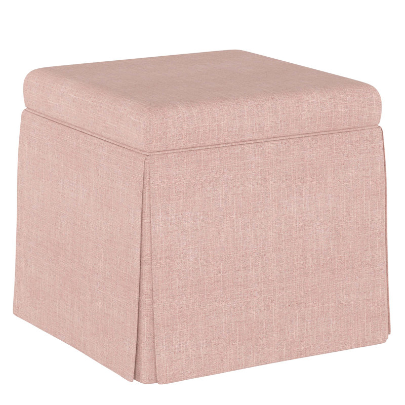 Repose-pieds avec rangement Bash, Lin quartz rose texturé Zuma