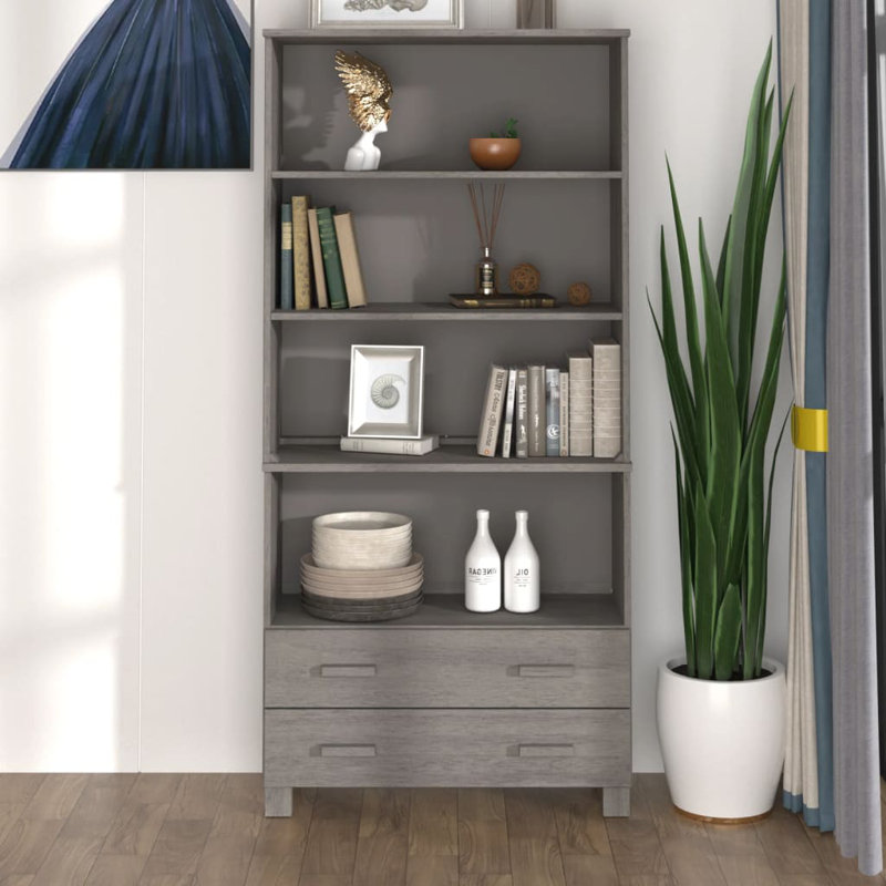 Highboard "HAMAR" Solid Wood Pine, Light Grey
