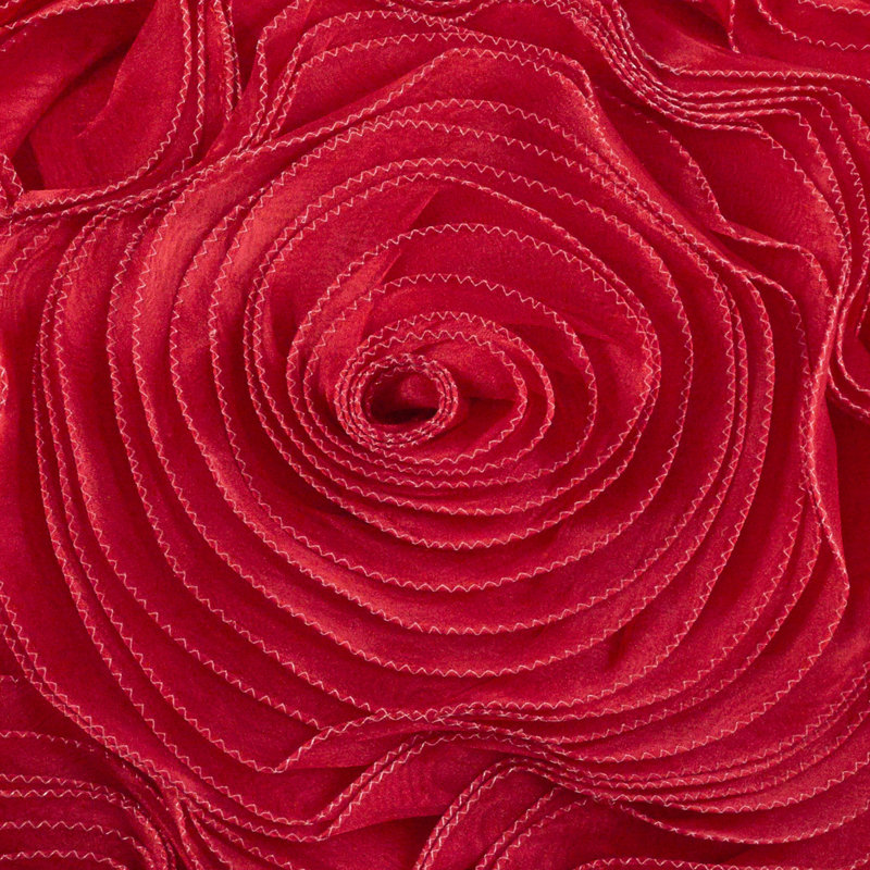 Red Rose Design 23" Round Throw Pillow