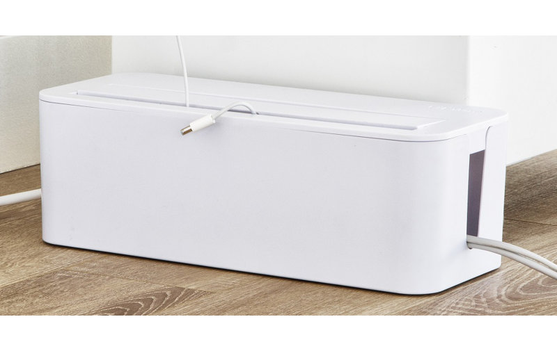 Boîte pour organiser les câbles, sous le bureau, Blanc