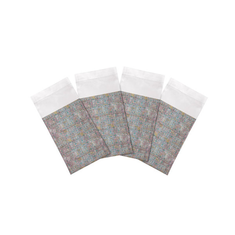 Iznik Cotton Sateen Dinner Napkins, Green Pink