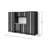 Bold XL Series Gray 7 Piece Garage Cabinets Set With Tool, Base, Wall Cabinets, Stainless Steel Worktop And 30 In. Lockers-119222079