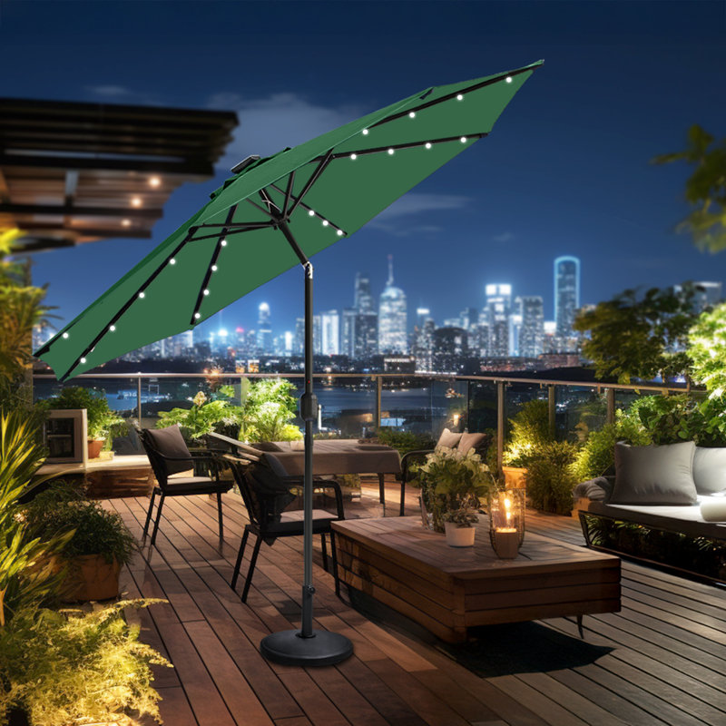 270 cm W X 270 cm D Market Parasol with Crank Lift, Green
